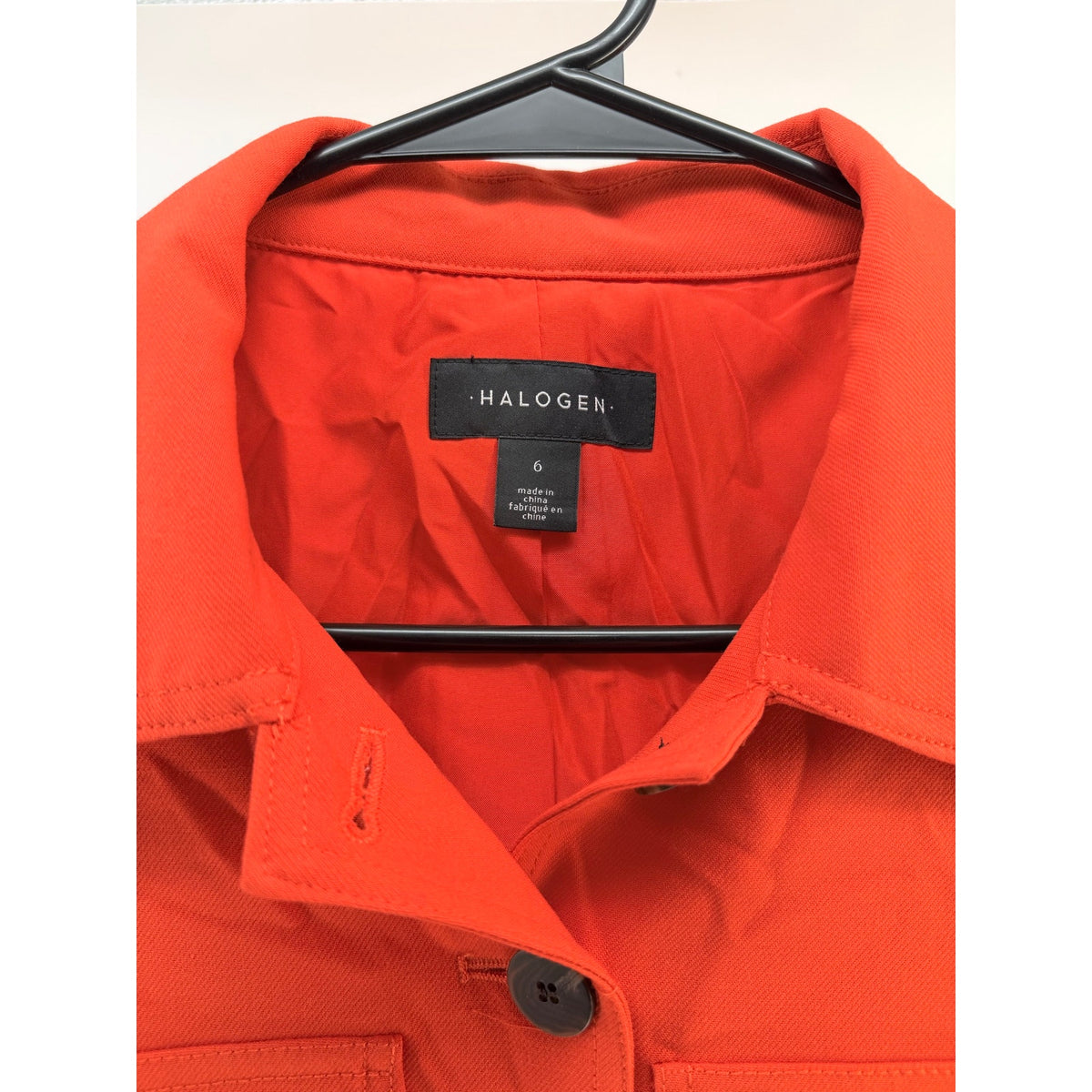 Halogen Button Front Orange Jacket