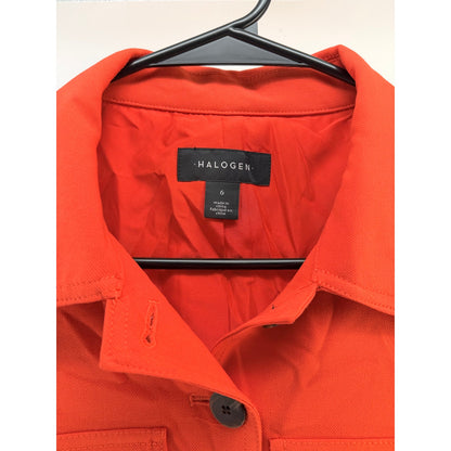 Halogen Button Front Orange Jacket