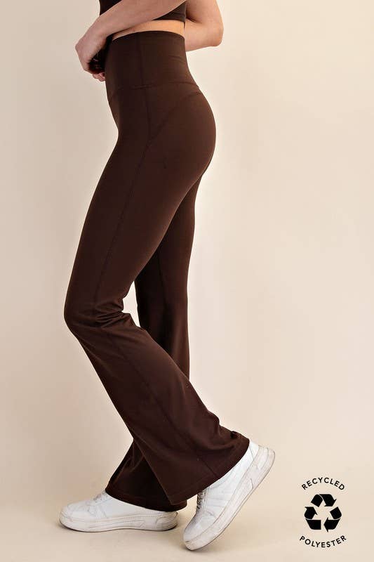 Sunday Morning Hi-Waist Bell Bottom Yoga Pants - Black or Green