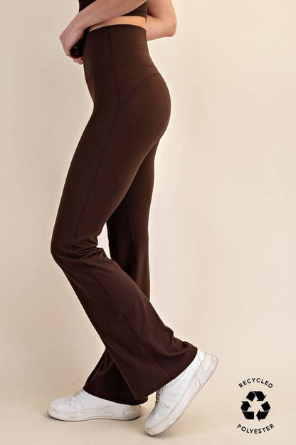 Sunday Morning Hi-Waist Bell Bottom Yoga Pants - Black or Green