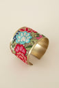 ZAD Red Mesh Flower Embroidery Cuff Bracelet