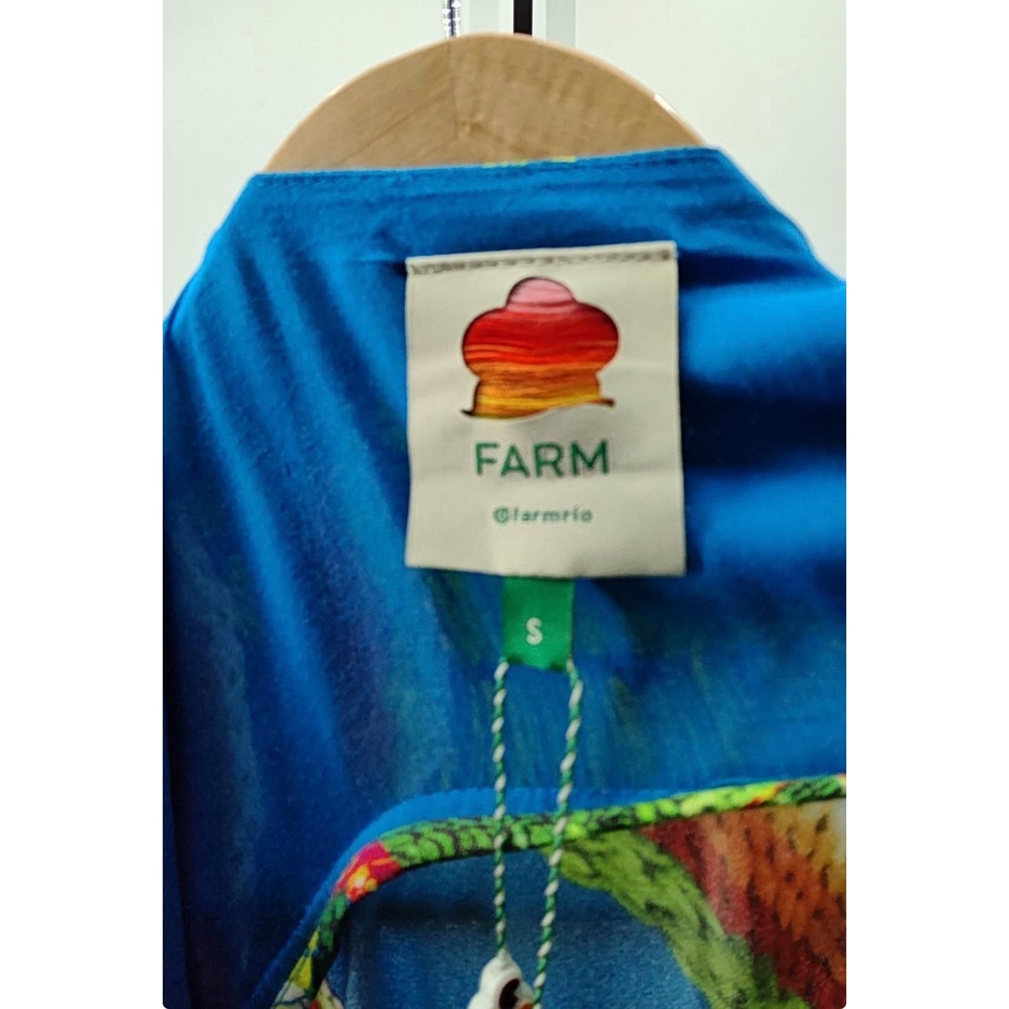 FARM RIO Women Blue Banana Sleeveless Wrap Asymptomatic Tropical Dress