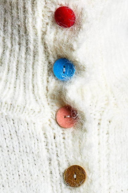 Pol Clothing - Chic Collar Button Knit Cardigan Cozy Oversized Sweater SALE