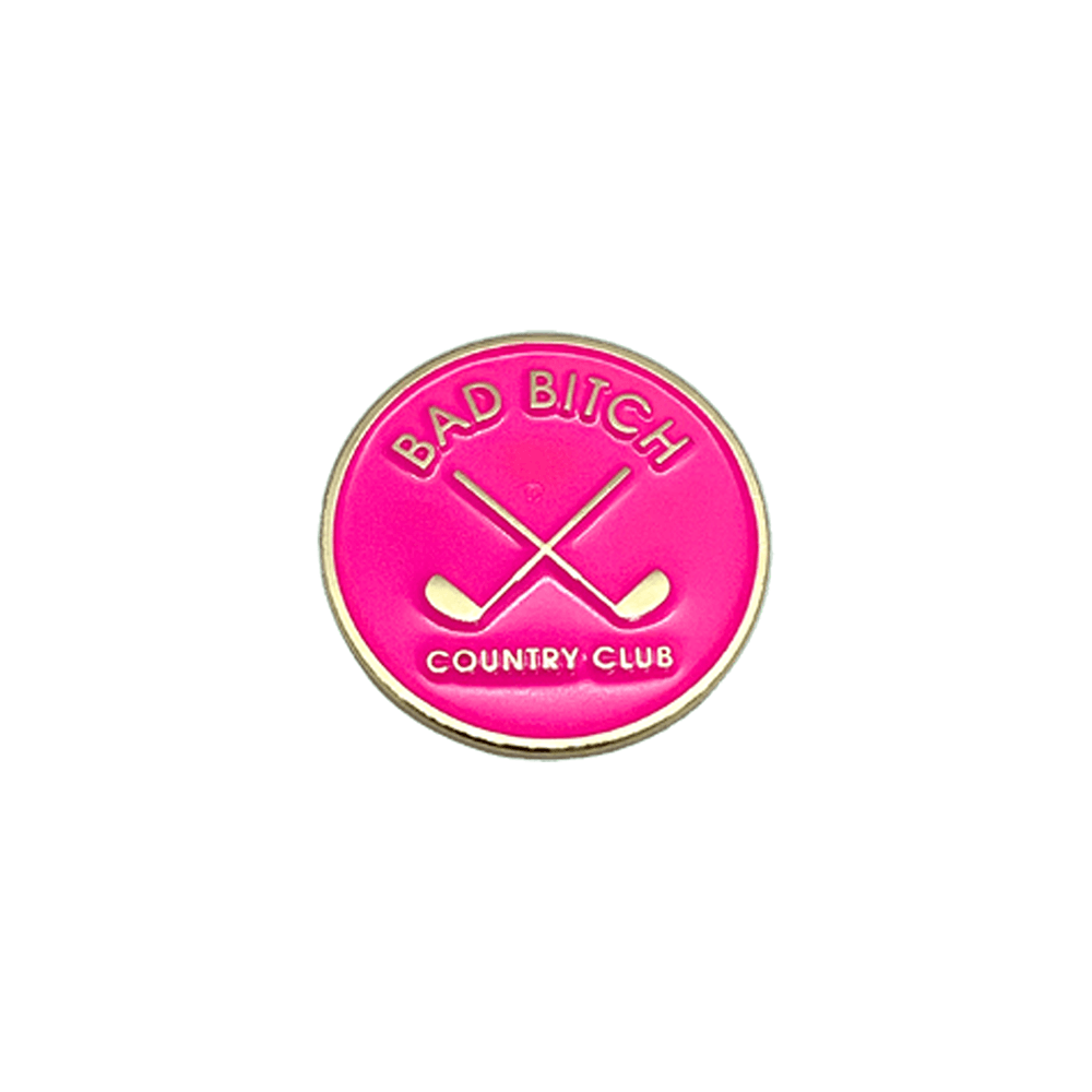 Birdie Girl Golf - Bad B*tch Country Club Women's Golf Ball Marker with Hat Clip
