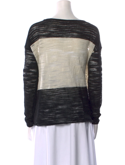 Alice + Olivia Striped Scoop Neck Sweater
