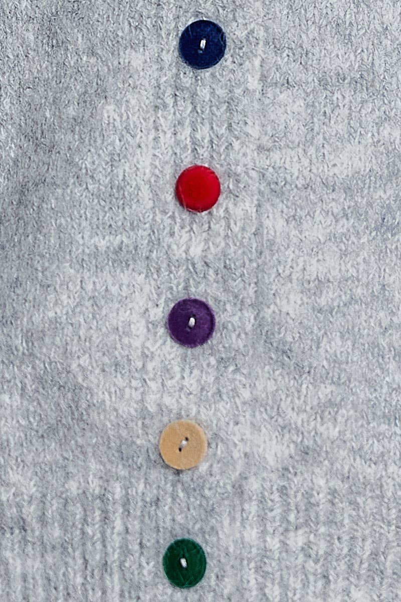Pol Clothing - Chic Collar Button Knit Cardigan Cozy Oversized Sweater SALE