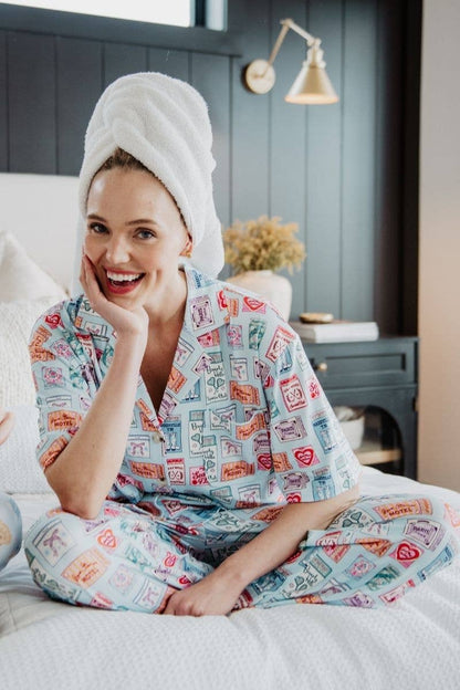 Katydid Traveling Matchbook Pajama Pants Set
