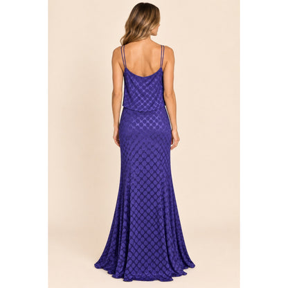 Halston Heritage Diamond Geo Print Tiered Maxi Dress