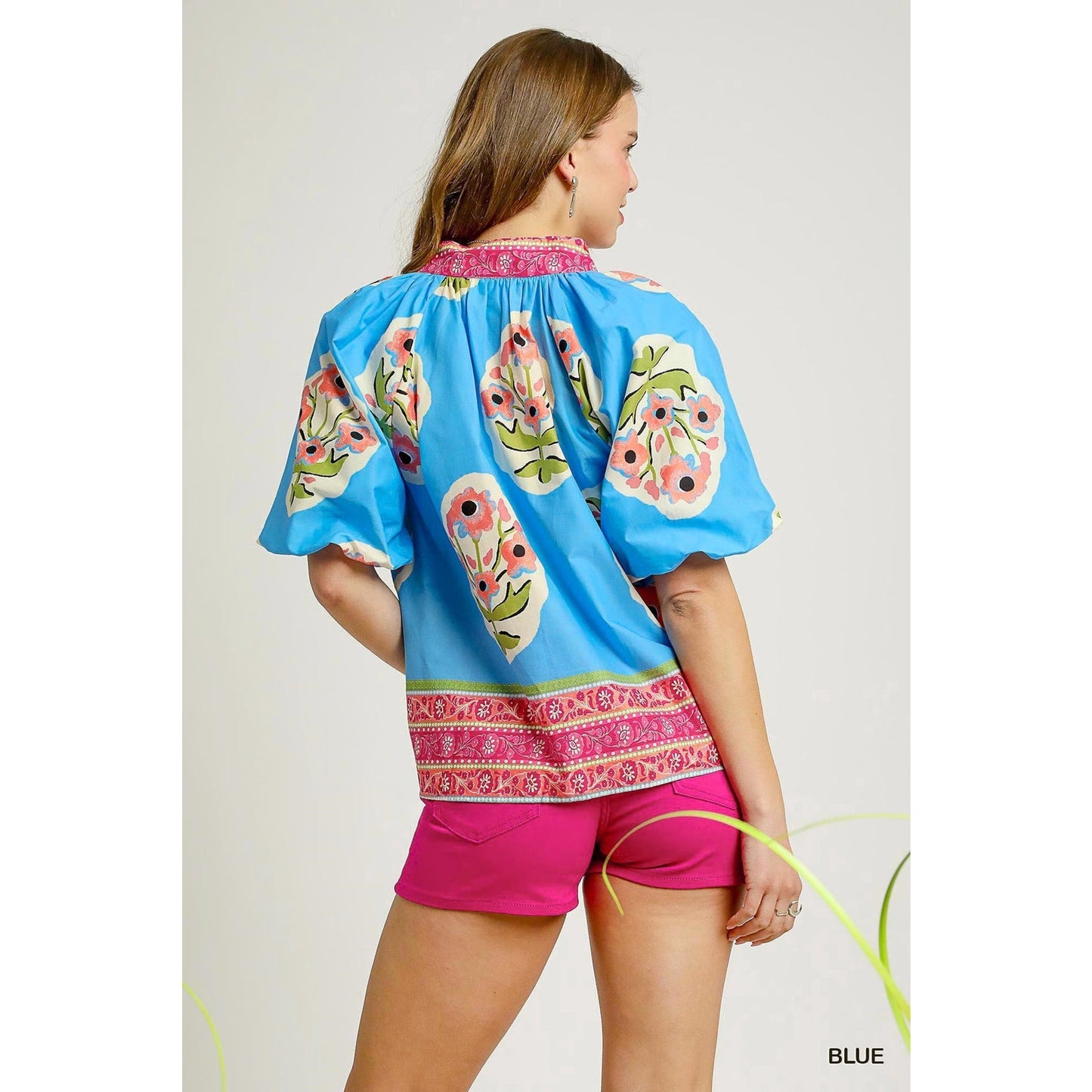 Umgee Boho-Chic Floral Print Blouse