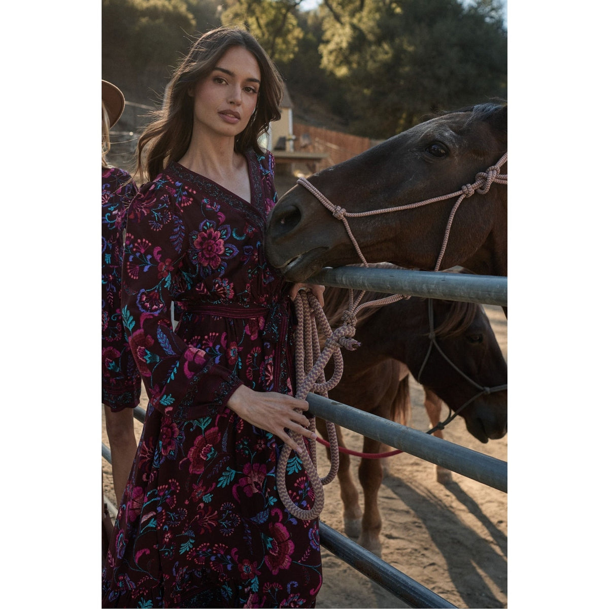 Sugarlips Tory Paisley Mindie Wrap Midi Dress - XS-3X