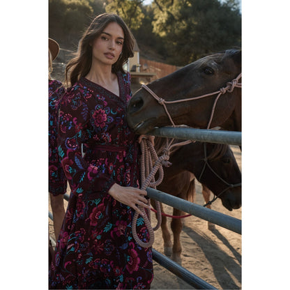 Sugarlips Tory Paisley Mindie Wrap Midi Dress - XS-3X