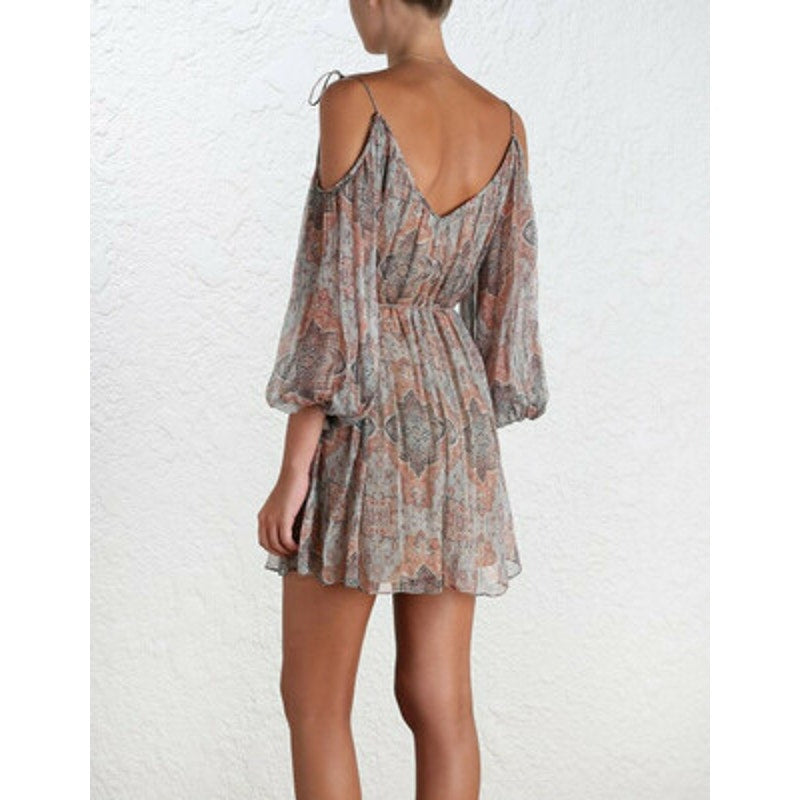 Zimmermann Harlequin Heriz Crinkle-Print Playsuit