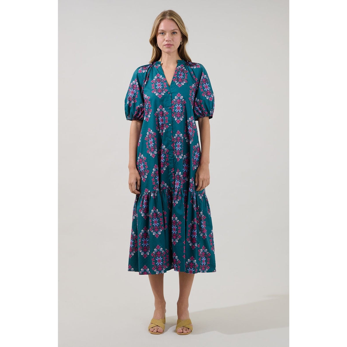 Sugarlips Wynette Tiered Midi Dress Folklore