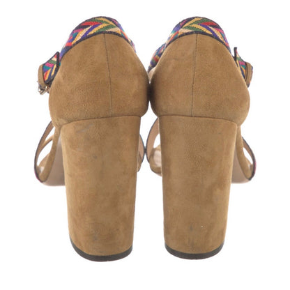 Valentino Suede Embroidered Sandals