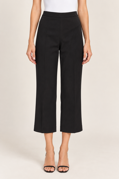 Alice + Olivia Black Wide Leg Cropped Pants