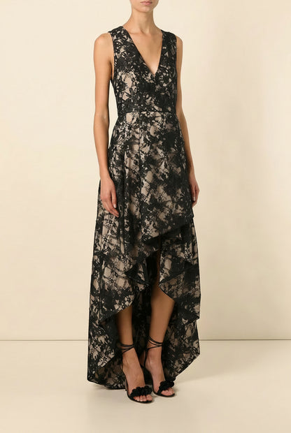 Alice + Oliviav V-Neck High Low Dress