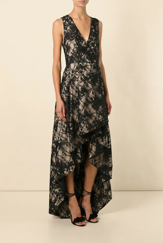 Alice + Oliviav V-Neck High Low Dress