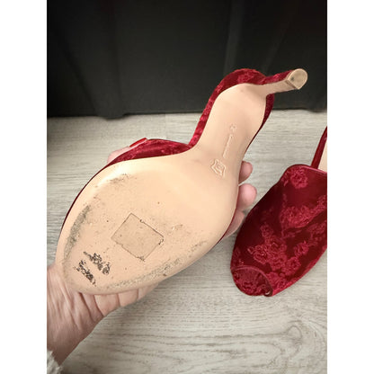 Gianvito Rossi Shanghai Embroidered Velvet Mules