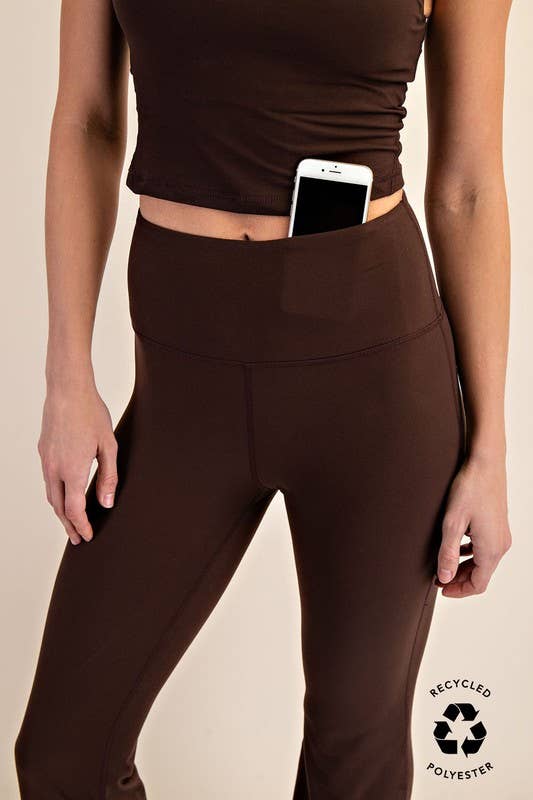 Sunday Morning Hi-Waist Bell Bottom Yoga Pants - Black or Green