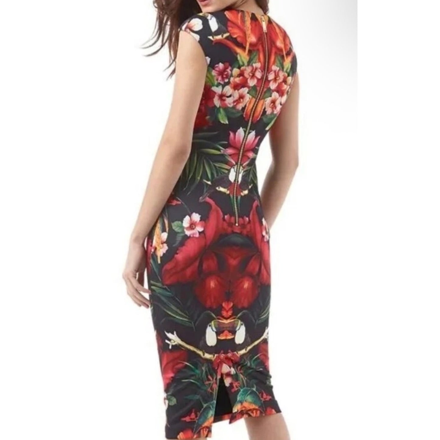 Ted Baker Bismii Tropical Toucan Midi Dress
