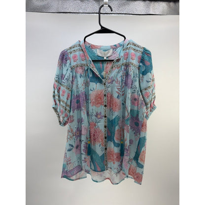 Strawberry Paris Grace Floral Print Blouse