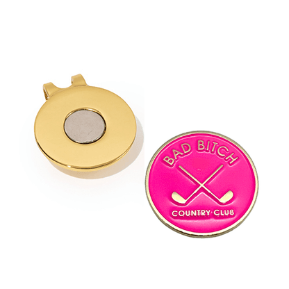 Birdie Girl Golf - Bad B*tch Country Club Women's Golf Ball Marker with Hat Clip