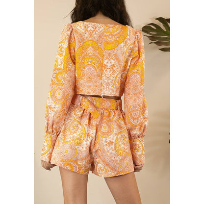 Mulla Paisley Crop Top and Shorts Set