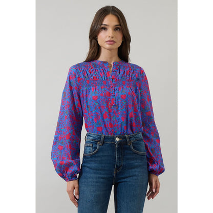 Sugarlips Tanya Floral Katara Smocked Top