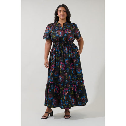 Sugarlips Belraj Poplin Maxi Dress Duna Floral - XS-3X