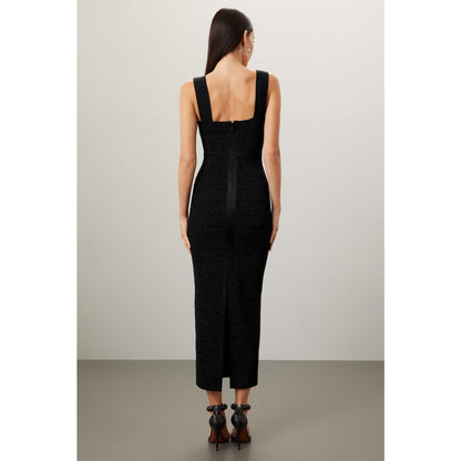 HERVÉ LÉGER Textured Lurex Sweetheart Gown