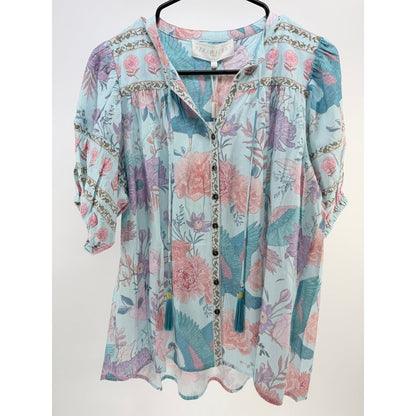Strawberry Paris Grace Floral Print Blouse