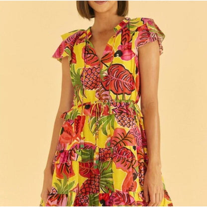 FARM Rio Fruit Dream Ruffle Mini Dress