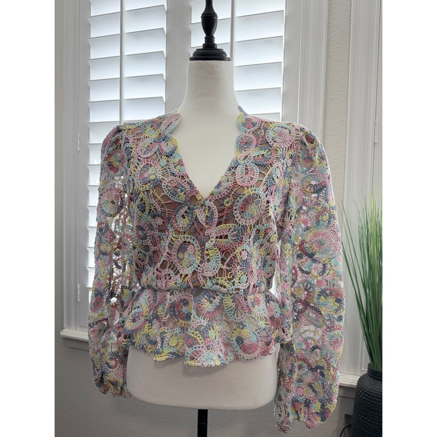 Elliatt Rue Crocheted Multi-Colored Top
