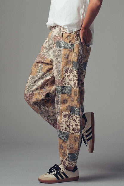 Urban Daizy Boho Patchwork Wide Leg Pants