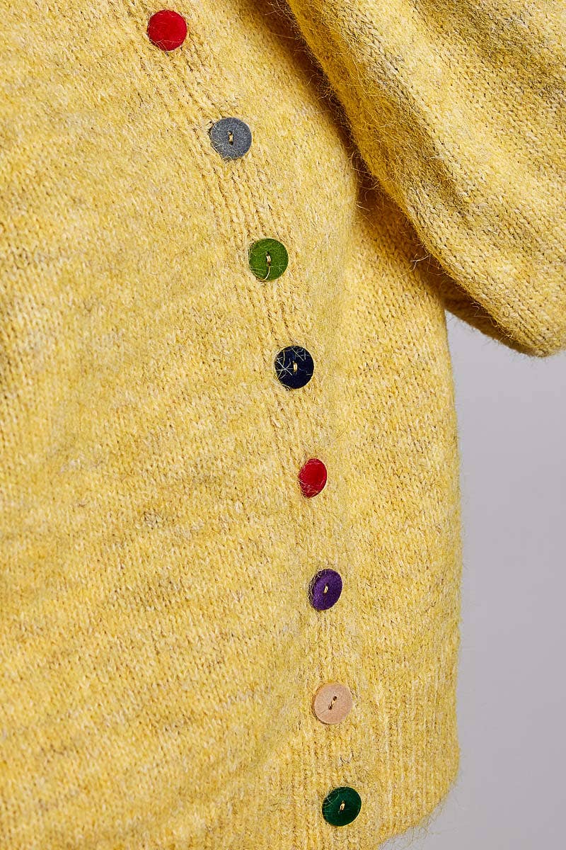 Pol Clothing - Chic Collar Button Knit Cardigan Cozy Oversized Sweater SALE