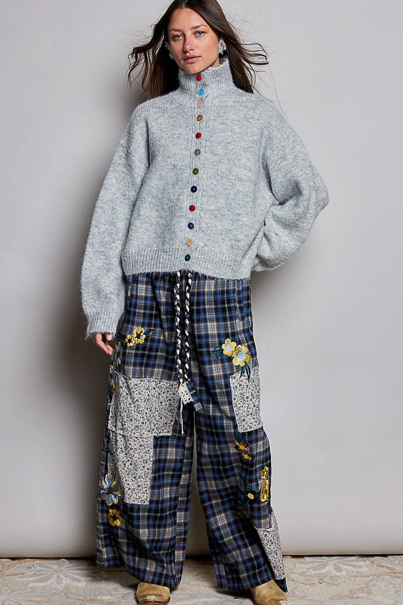 Pol Clothing - Chic Collar Button Knit Cardigan Cozy Oversized Sweater SALE