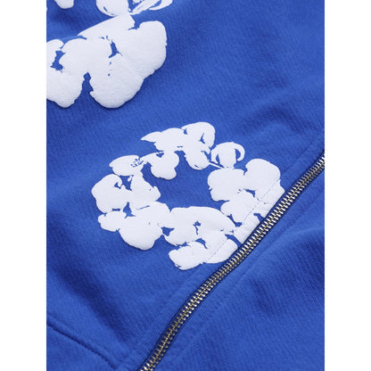 Denim Tears Cotton Wreath Blue  Zip Up Hoodie - Size M