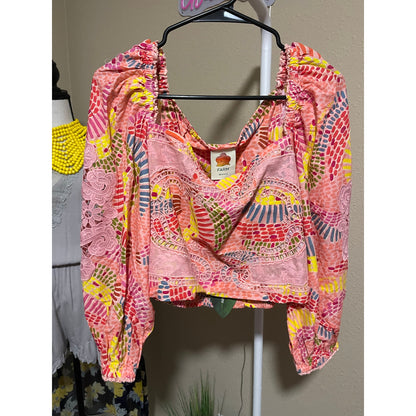 Farm Rio x Anthropologie Dotted Bananas Blouse