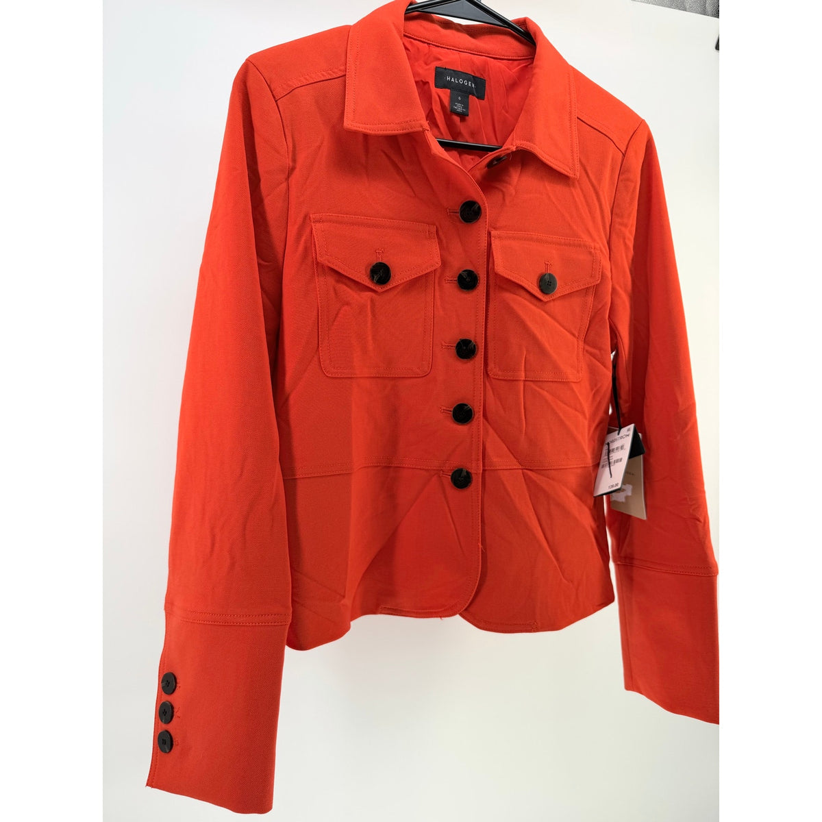 Halogen Button Front Orange Jacket