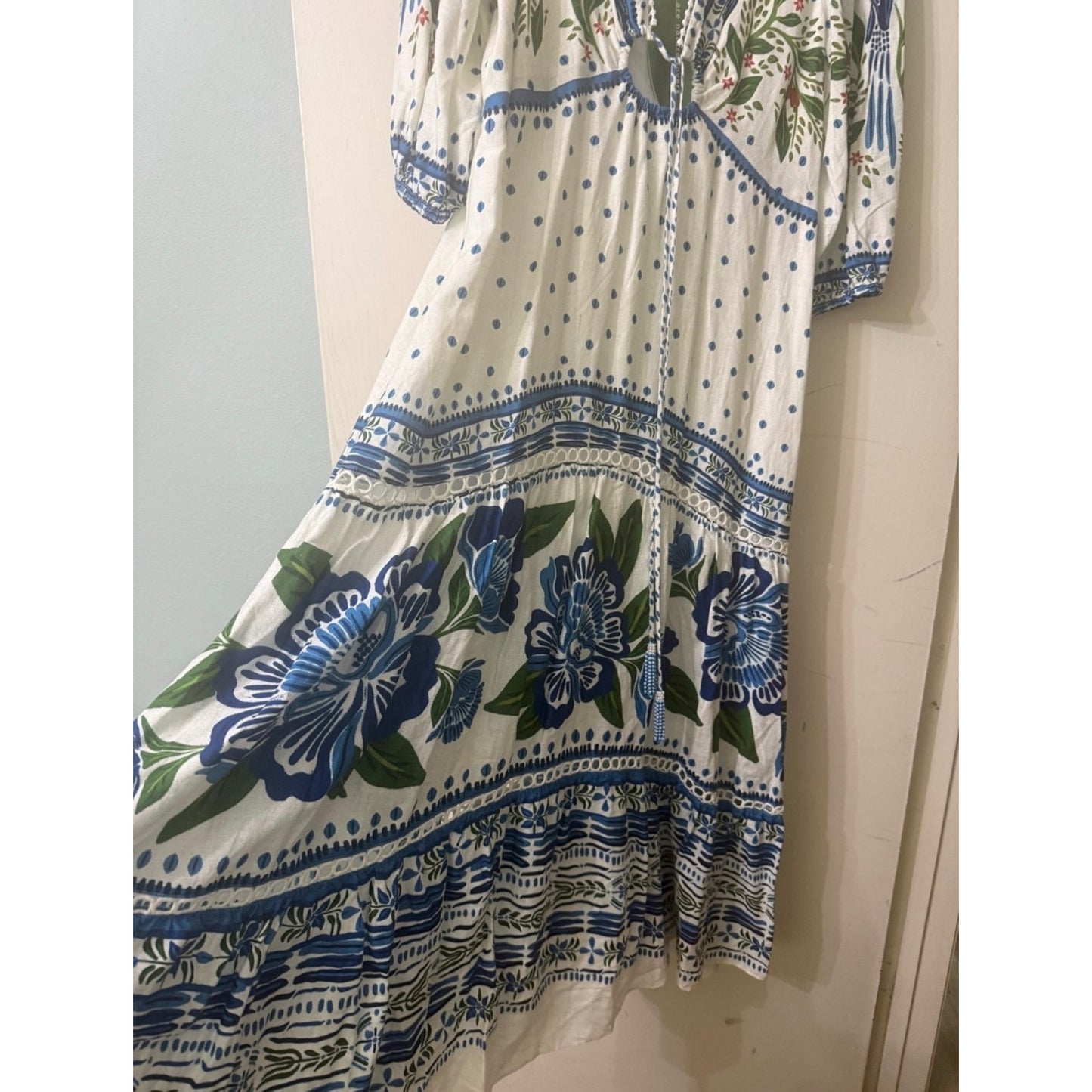 Farm Rio Blue and White Floral Maxi