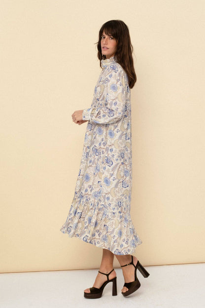 Juana Dress in Blue/White