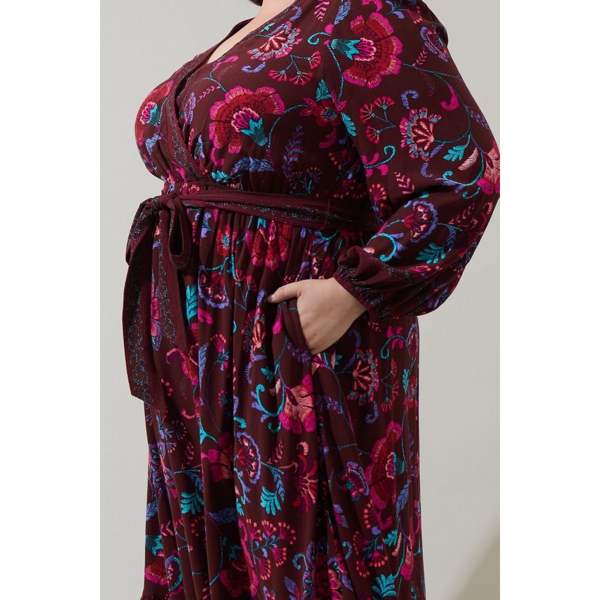 Sugarlips Tory Paisley Mindie Wrap Midi Dress - XS-3X