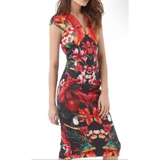 Ted Baker Bismii Tropical Toucan Midi Dress