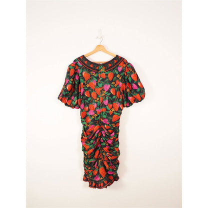 FARM Rio Lady Strawberry Puff-Sleeve Mini Dress