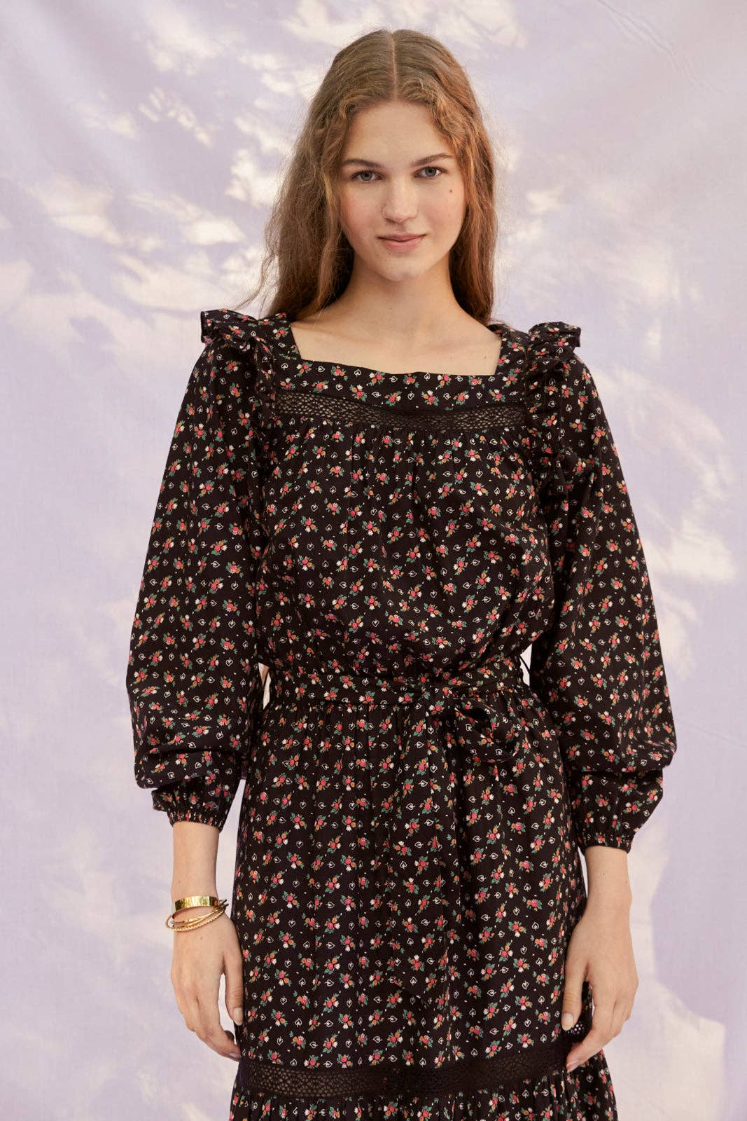 Wendy Dress in Black Floral