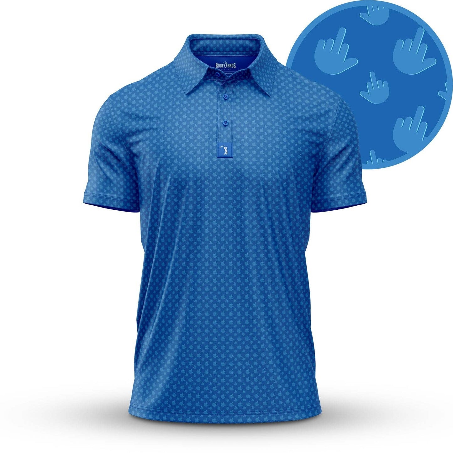 Bogey Bros Golf Co - Birdie Finger - Blue Jay - Polo
