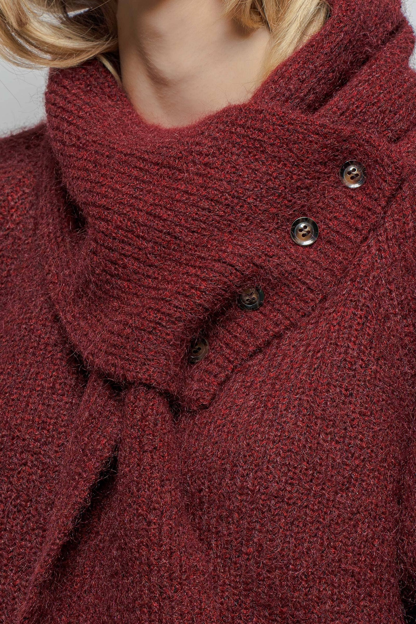 Urban Daizy Detachable Scarf Ribbed Knit Sweater Top