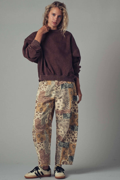 Urban Daizy Boho Patchwork Wide Leg Pants