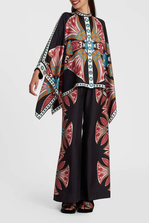 Rosa Clothing - Bohemian floral printed kimono top set