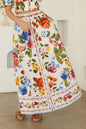 SKIES ARE BLUE Floral Border Print Midi Skirt